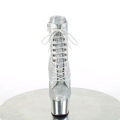 7 Inch Heel ADORE-1020SQ-02 Silver Sequins