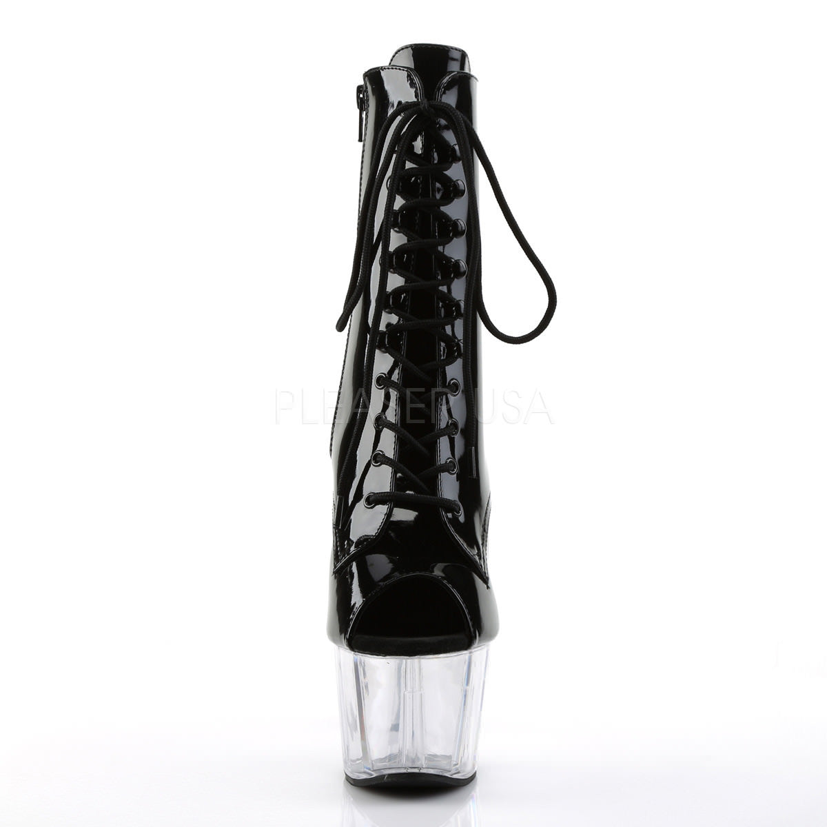PLEASER ADORE-1021 Black Pat-Clear Ankle Boots - Shoecup.com - 2