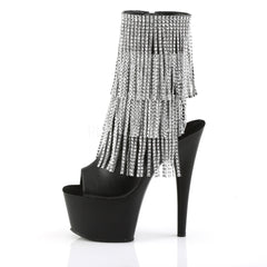Pleaser ADORE-1024RSF Black Faux Leather Ankle Boots With Simulated Rhinestone Fringe - Shoecup.com - 3