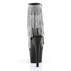 Pleaser ADORE-1024RSF Black Faux Leather Ankle Boots With Simulated Rhinestone Fringe - Shoecup.com - 4