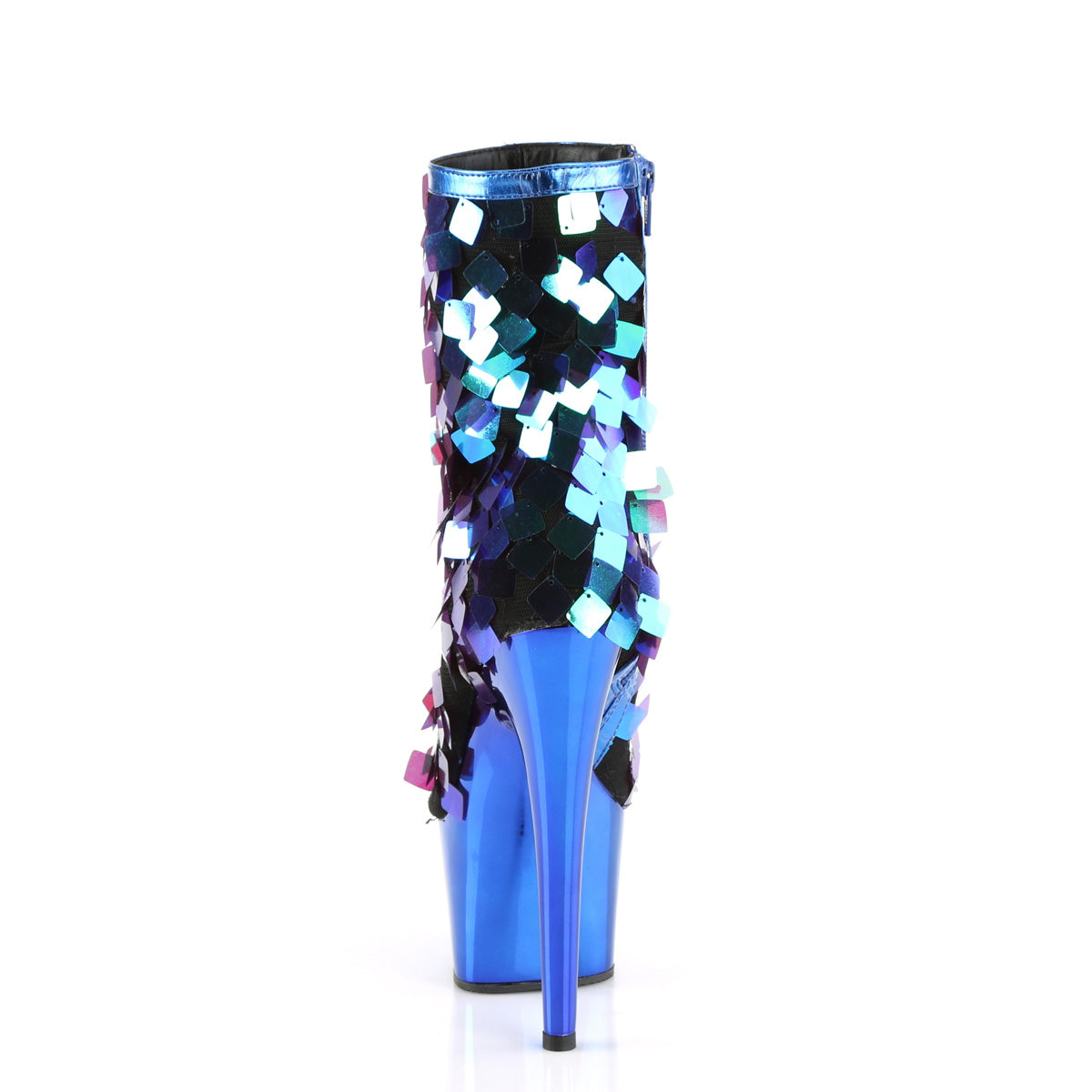 7 Inch Heel ADORE-1031SSQ Green Square Iridescent Sequins