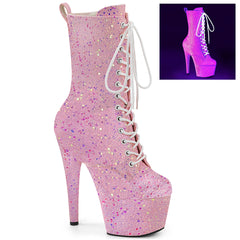 7 Inch Heel ADORE-1040-IG Neon Baby Pink Glitter