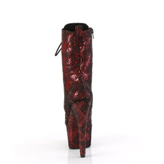 7 Inch Heel ADORE-1040SPF Red Snake Print Fabric