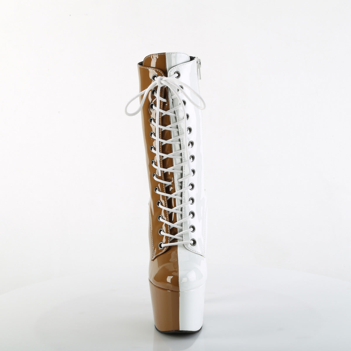 7 Inch Heel ADORE-1040TT Taupe White Patent