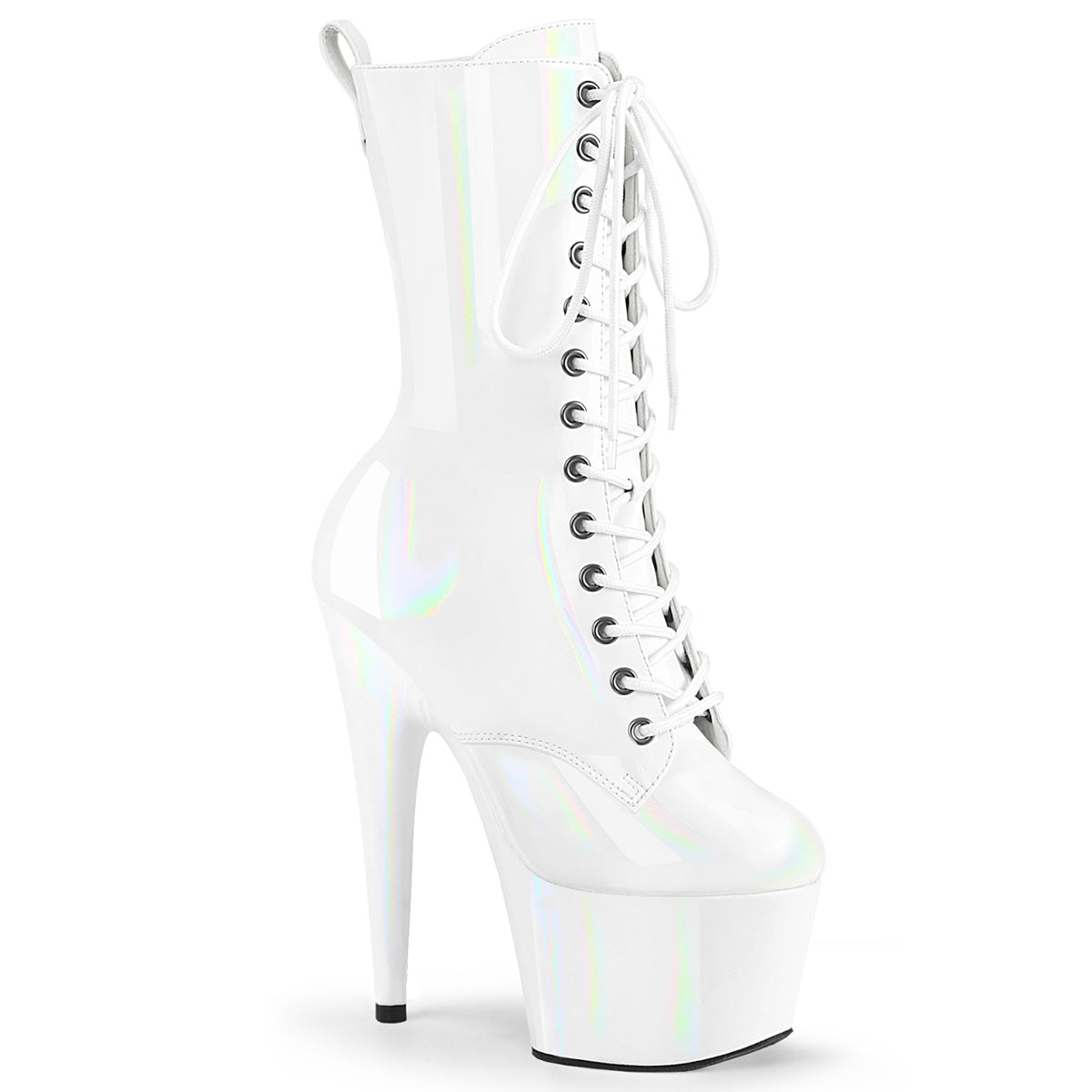 7 Inch Heel ADORE-1040WR-HG White Holo Patent