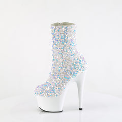 7 Inch Heel ADORE-1042SQ White Sequins