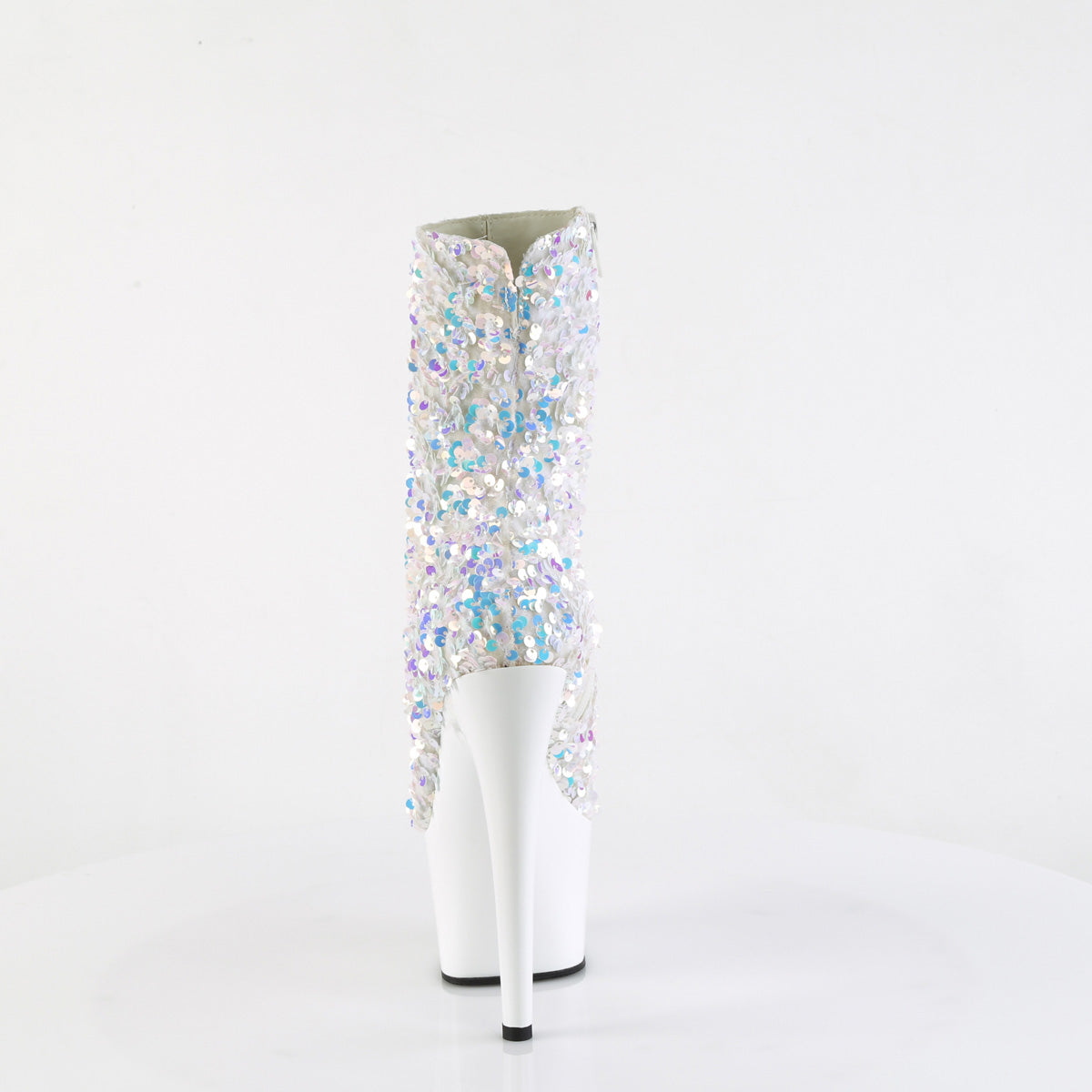 7 Inch Heel ADORE-1042SQ White Sequins