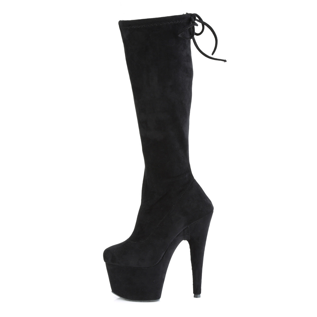 7 Inch Heel ADORE-2008 Black Stretch Faux Suede
