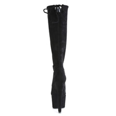 7 Inch Heel ADORE-2008 Black Stretch Faux Suede