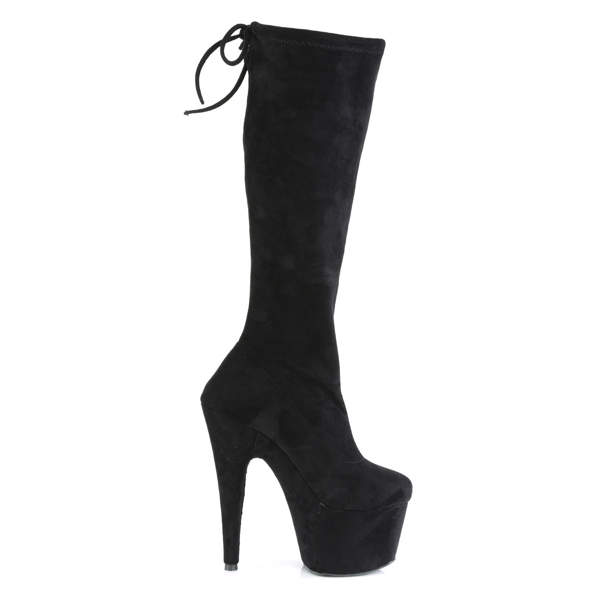 7 Inch Heel ADORE-2008 Black Stretch Faux Suede