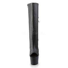 Pleaser ADORE-2018 Black Faux Leather Knee Boots - Shoecup.com - 2