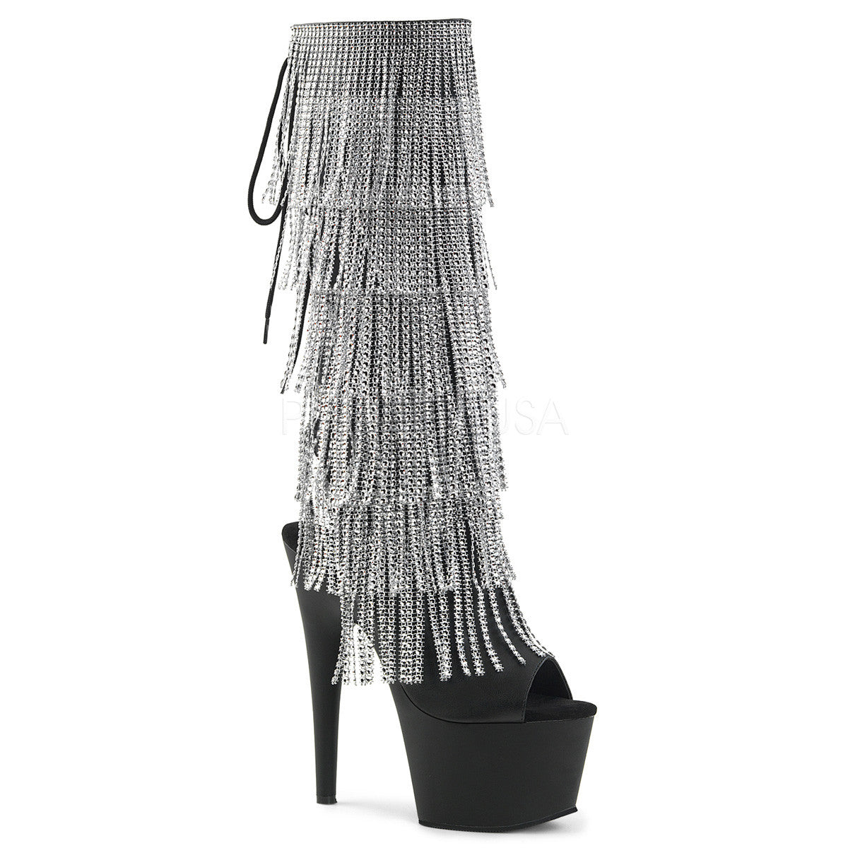7" Heel ADORE-2024RSF Black Pu Exotic Dancing Shoes
