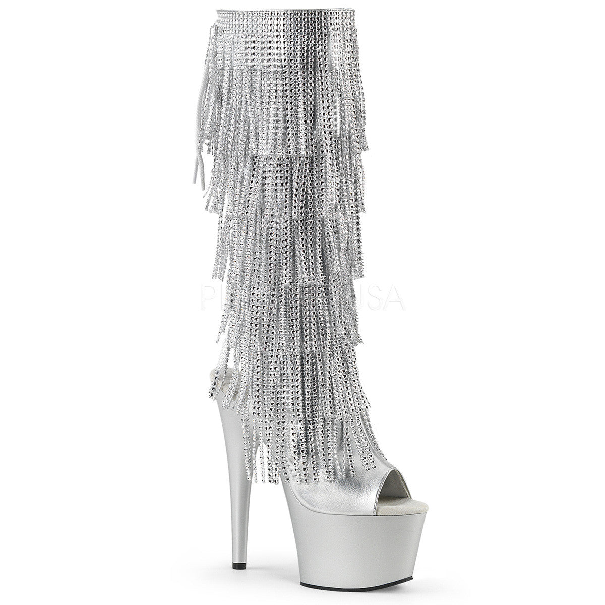 7" Heel ADORE-2024RSF Silver Metallic Exotic Dancing Shoes