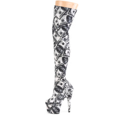 7 Inch Heel ADORE-3000DP Dollar Print