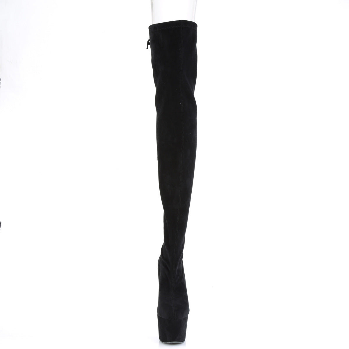 7 Inch Heel ADORE-3008 Black Stretch Faux Suede