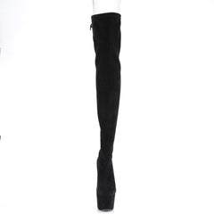 7 Inch Heel ADORE-3008 Black Stretch Faux Suede