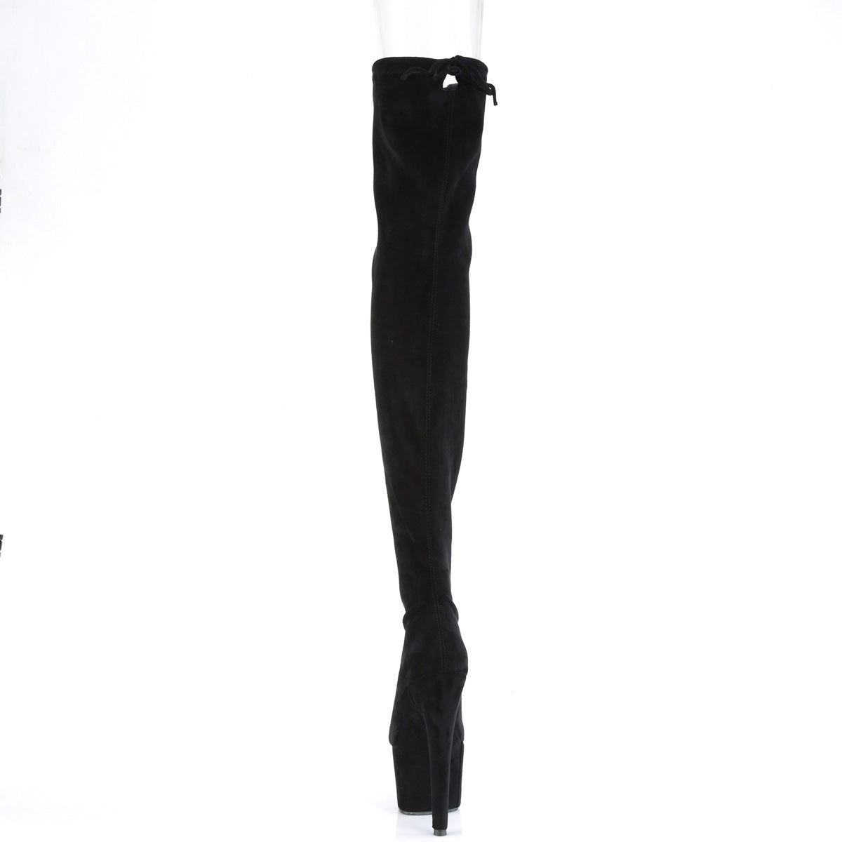 7 Inch Heel ADORE-3008 Black Stretch Faux Suede