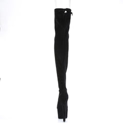 7 Inch Heel ADORE-3008 Black Stretch Faux Suede