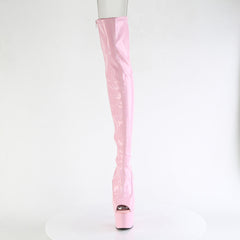 7 Inch Heel ADORE-3011HWR Baby Pink Stretch Holo
