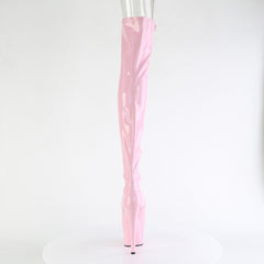7 Inch Heel ADORE-3011HWR Baby Pink Stretch Holo