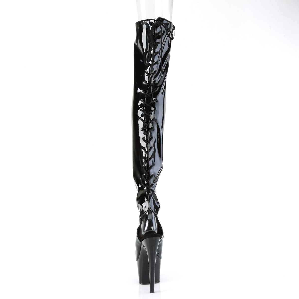 7 Inch Heel ADORE-3017 Black Stretch Patent