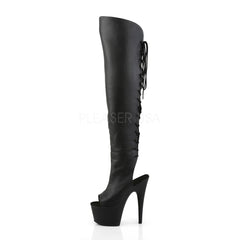7 Inch Heel ADORE-3019 Black Faux Leather