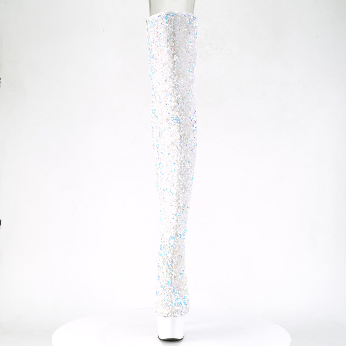 7 Inch Heel ADORE-3020 White Multi Sequins