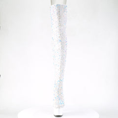 7 Inch Heel ADORE-3020 White Multi Sequins