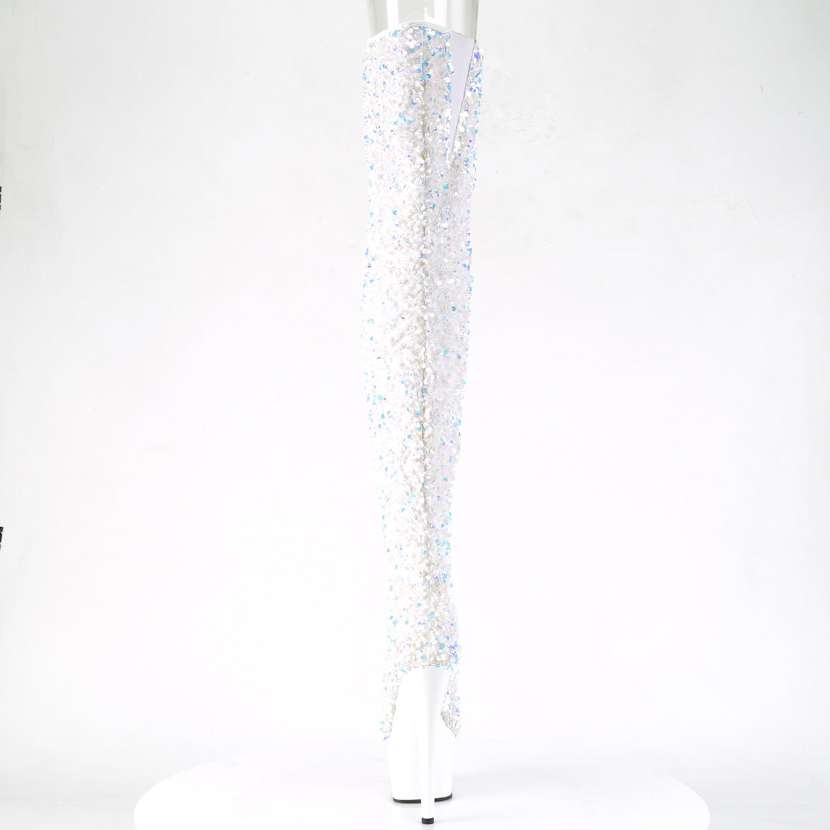7 Inch Heel ADORE-3020 White Multi Sequins