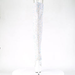 7 Inch Heel ADORE-3020 White Multi Sequins