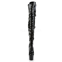 7 Inch Heel ADORE-3028 Black Stretch Patent