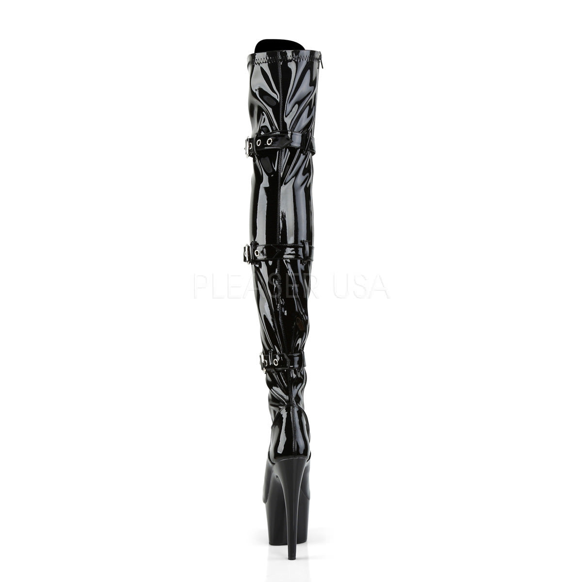 7 Inch Heel ADORE-3028 Black Stretch Patent