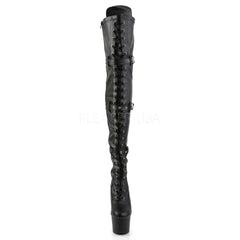 Pleaser ADORE-3028 Black Pu Thigh High Boots
