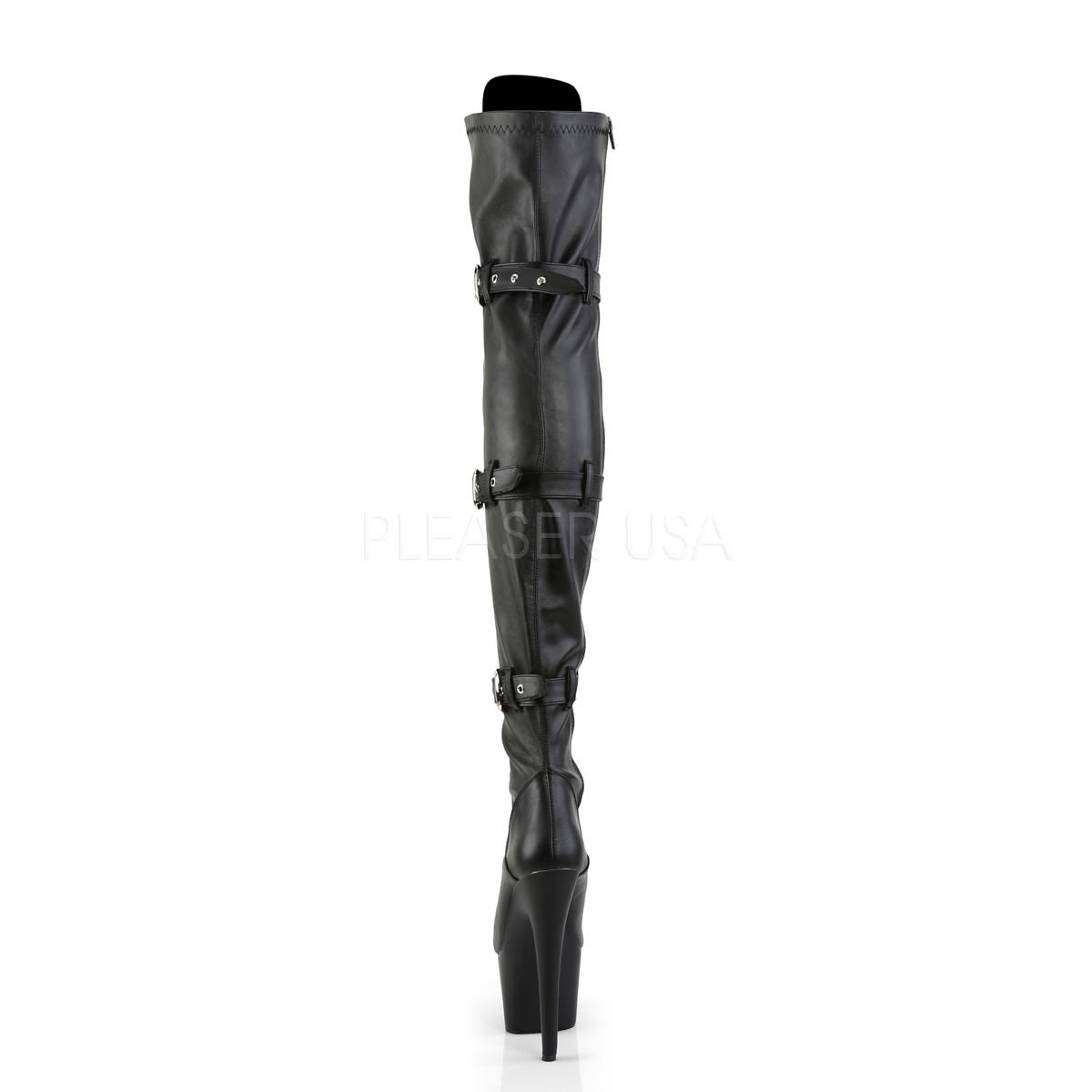 Pleaser ADORE-3028 Black Pu Thigh High Boots