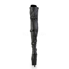 Pleaser ADORE-3028 Black Pu Thigh High Boots