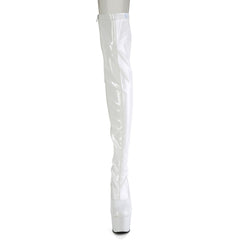 7 Inch Heel ADORE-3063 White Stretch Patent