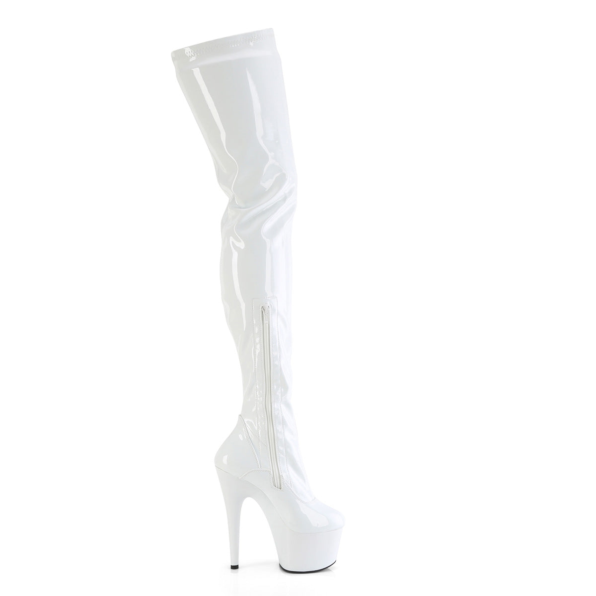 7 Inch Heel ADORE-4000 White Stretch Patent