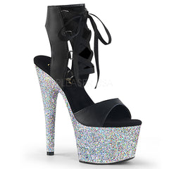 7" Heel ADORE-700-14LG Black Faux Leather
