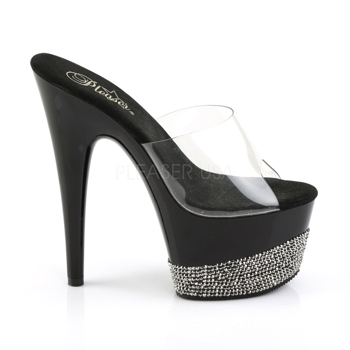 7 Inch Heel ADORE-701-3 Clear-Black