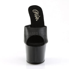 PLEASER ADORE-701 Black Leather Platform Slides - Shoecup.com - 2