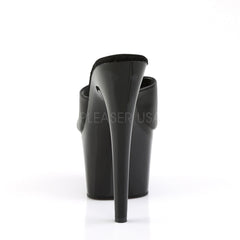 PLEASER ADORE-701 Black Leather Platform Slides - Shoecup.com - 4