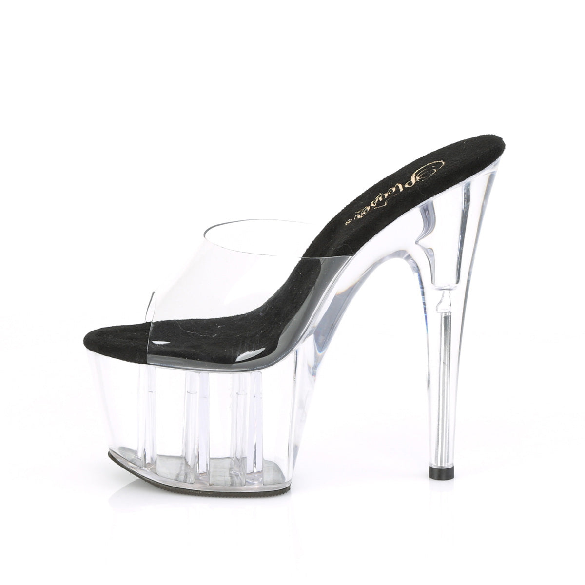 7 Inch Heel ADORE-701 Clear Black Clear