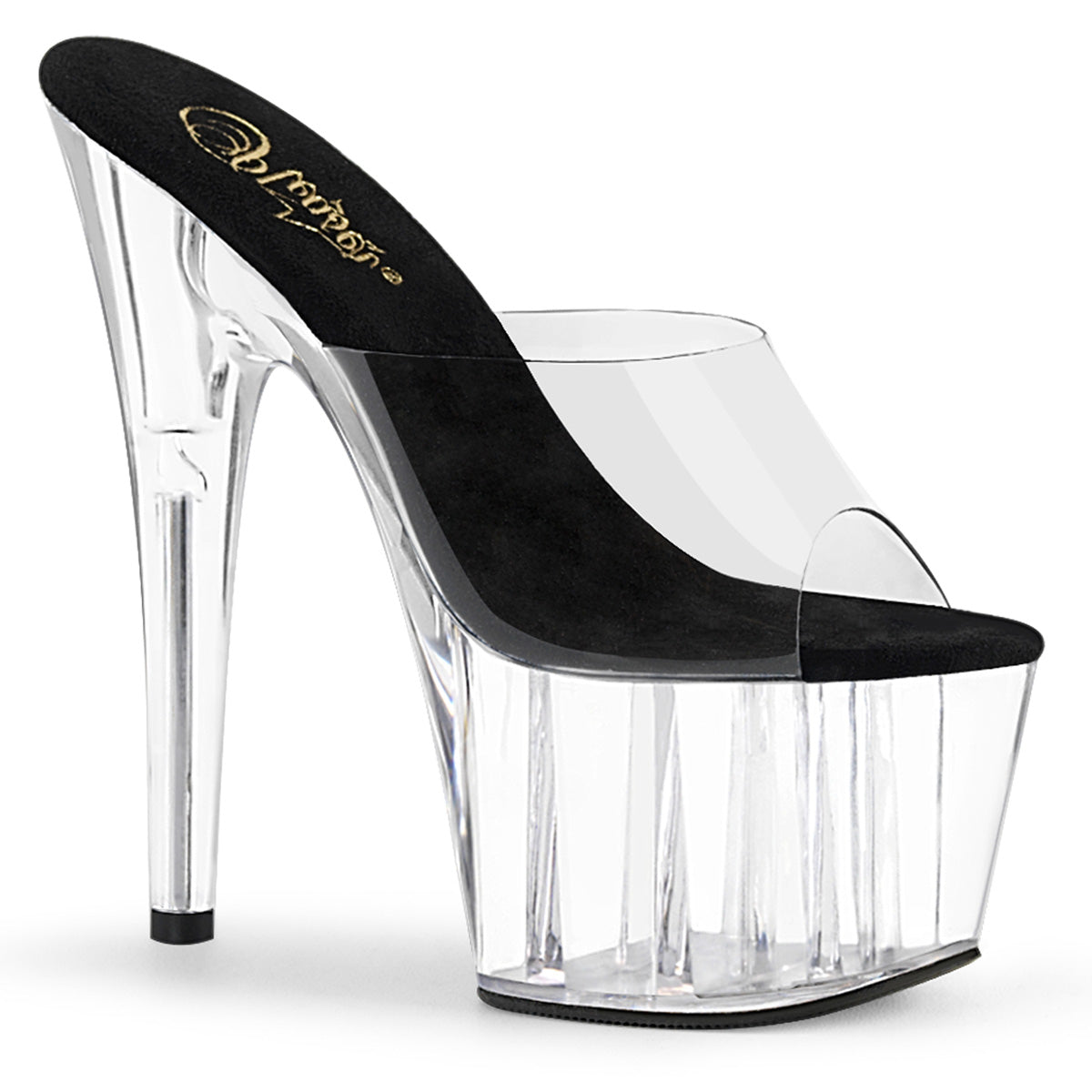 7" Heel ADORE-701 Clear Black Clear