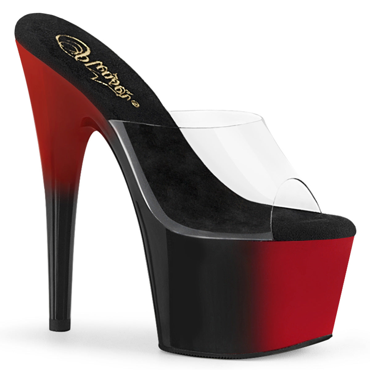 7" Heel ADORE-701BR Clear Red Black