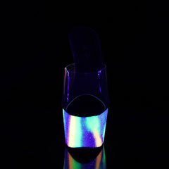 7 Inch Heel ADORE-701GXY Clear Neon Galaxy Glitter