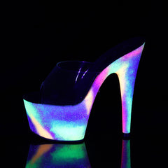 7 Inch Heel ADORE-701GXY Clear Neon Galaxy Glitter