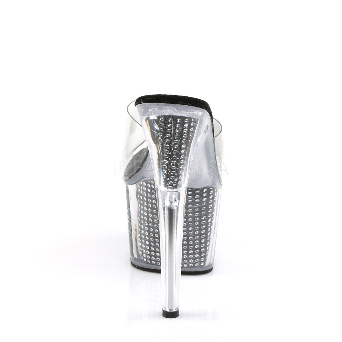 Pleaser ADORE-701SRS Black Rhinestone Platform Slide