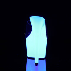 Pleaser ADORE-701UV Clear With Neon White Platform Slides - Shoecup.com - 4