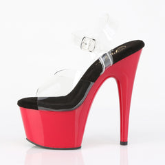 7 Inch Heel ADORE-708 Clear Black Red