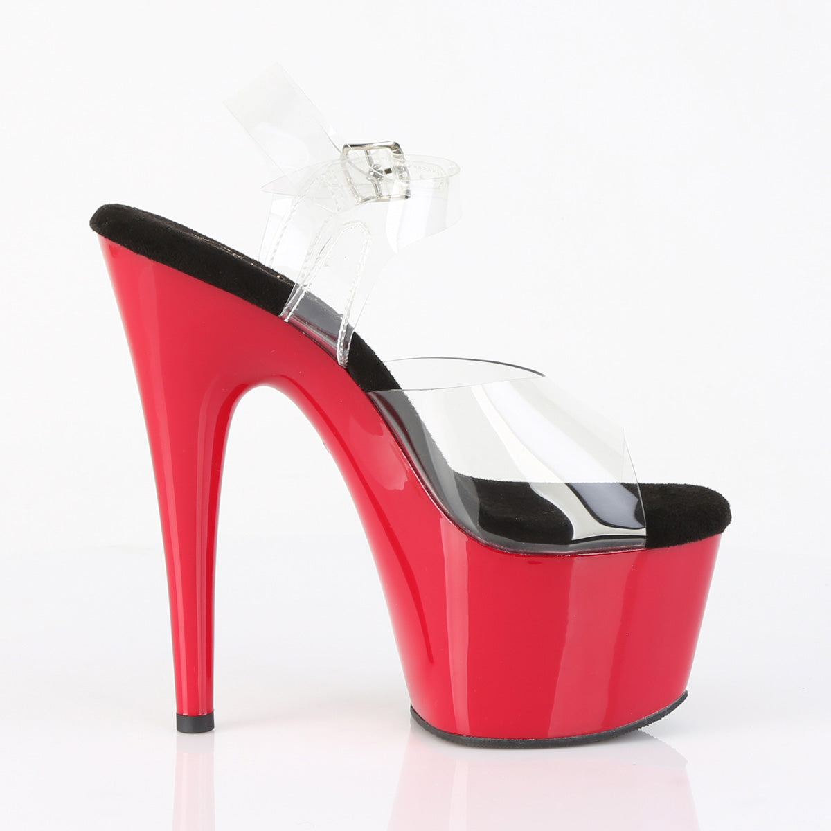 7 Inch Heel ADORE-708 Clear Black Red